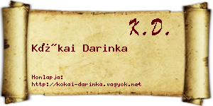 Kókai Darinka névjegykártya